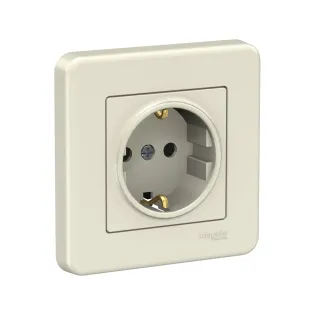Schneider Electric LNA2900123, Leona, Krem, Topraklı Priz, Çerçeveli