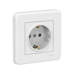 Schneider Electric LNA2900221, Leona, Beyaz, Çocuk Korumalı Topraklı Priz, Çerçeveli