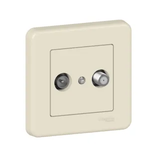 Schneider Electric LNA3400123, Leona, Krem, Uydu Sat ve TV Prizi Sonlu, Çerçeveli