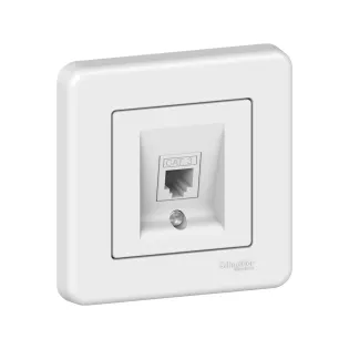 Schneider Electric LNA4100121, Leona, Beyaz, Nümeris Telefon Prizi, Cat 3, Çerçeveli