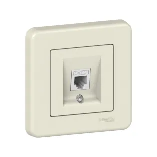 Schneider Electric LNA4100123, Leona, Krem, Nümeris Telefon Prizi, Cat 3, Çerçeveli