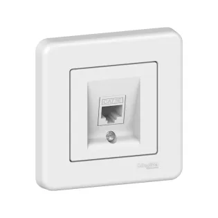 Schneider Electric LNA4300121, Leona, Beyaz, Data İnternet Prizi, Cat 5, Çerçeveli
