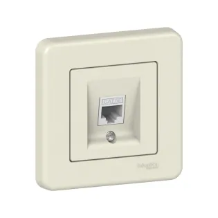 Schneider Electric LNA4300123, Leona, Krem, Data İnternet Prizi, Cat 5, Çerçeveli