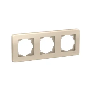 Schneider Electric LNA5800324, Leona Color, Metalik Bej, Üçlü Çerçeve