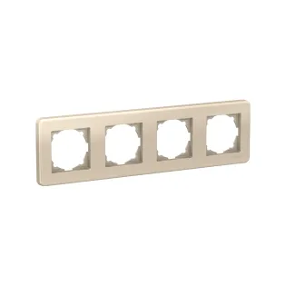 Schneider Electric LNA5800424, Leona Color, Metalik Bej, Dörtlü Çerçeve