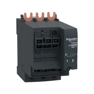 Schneider Electric LU2MB0B, TeSys U, 32 Amper, Entegre Motor Yolvericiler için Enversör Modülü, Baz Ünite Altına Montaj, 24 Volt AC