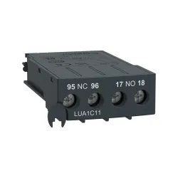Schneider Electric LUA1C11, TeSys U, Entegre Motor Yolvericiler için Arıza+Hazır Yardımcı Kontak, 1NA+1NK