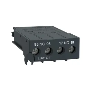 Schneider Electric LUA1C11, TeSys U, Entegre Motor Yolvericiler için Arıza+Hazır Yardımcı Kontak, 1NA+1NK