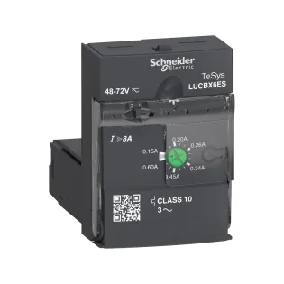 Schneider Electric LUCBX6ES, TeSys U, 0.15-0.6 Amper, Entegre Motor Yolverici İleri Seviye Kontrol Ünitesi, Sınıf 10, Trifaze, 48-72 Volt AC/DC