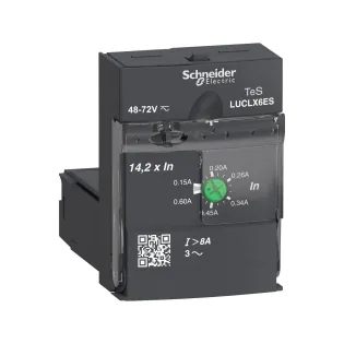 Schneider Electric LUCLX6ES, TeSys U, 0.15-0.6 Amper, Entegre Motor Yolverici Manyetik Kontrol Ünitesi, Sınıf 10, Trifaze, 48-72 Volt AC/DC