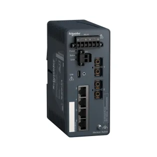 Schneider Electric MCSESM063F2CS0, Modicon Networking, Yönetilebilir(Managed) Endüstriyel Ethernet Switch, 4 Port TX, 2 Port FX-SM
