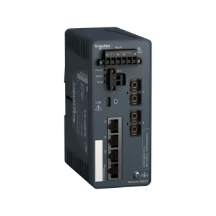 Schneider Electric MCSESM063F2CU0, Modicon Networking, Yönetilebilir(Managed) Endüstriyel Ethernet Switch, 4 Port TX, 2 Port FX-MM