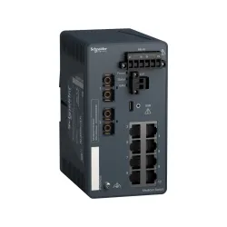 Schneider Electric MCSESM103F2CS0, Modicon Networking, Yönetilebilir(Managed) Endüstriyel Ethernet Switch, 8 Port TX, 2 Port FX-SM