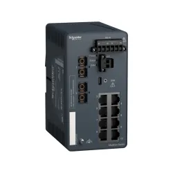 Schneider Electric MCSESM103F2CS0H, Modicon Networking, Yönetilebilir(Managed) Endüstriyel Ethernet Switch, 8 Port TX, 2 Port FX-SM, Harsh