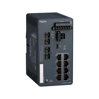 Schneider Electric MCSESM103F2CU0H, Modicon Networking, Yönetilebilir(Managed) Endüstriyel Ethernet Switch, 8 Port TX, 2 Port FX-MM, Harsh
