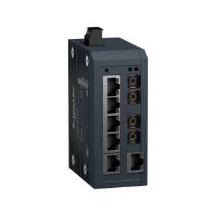 Schneider Electric MCSESU083F2CS0, Modicon Networking, Yönetilemez(Unmanaged) Endüstriyel Ethernet Switch, 6 Port TX, 2 Port FX-SM