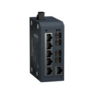 Schneider Electric MCSESU083F2CU0, Modicon Networking, Yönetilemez(Unmanaged) Endüstriyel Ethernet Switch, 6 Port TX, 2 Port FX-MM