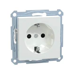 Schneider Electric MTN2300-0325, Merten System M, Aktif Beyaz, Topraklı Priz, Çocuk Korumalı