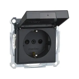 Schneider Electric MTN2310-0414, Merten System M, Antrasit, Kapaklı Topraklı Priz, Çocuk Korumalı