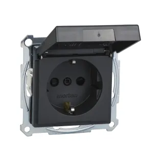 Schneider Electric MTN2314-0414, Merten System M, Antrasit, Kapaklı Topraklı Priz, Çocuk Korumalı, IP44