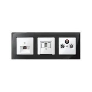 Schneider Electric MTN296019, Merten System M, Beyaz, USB, HDMI, VGA ve Hoparlör Kapağı