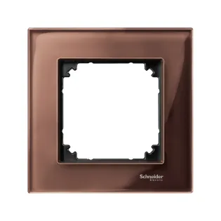 Schneider Electric MTN4010-3215, Merten System M-Elegance Glass, Maun Kahverengi, Tekli Çerçeve