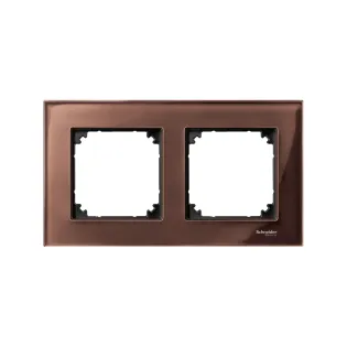 Schneider Electric MTN4020-3215, Merten System M-Elegance Glass, Maun Kahverengi, İkili Çerçeve