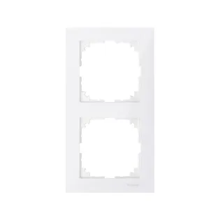 Schneider Electric MTN4020-3619, Merten System M-Pure, Beyaz, İkili Çerçeve