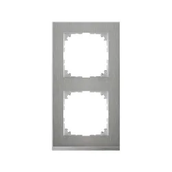 Schneider Electric MTN4020-3646, Merten System M-Pure Decor, Metal, İkili Çerçeve