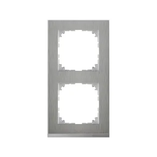 Schneider Electric MTN4020-3646, Merten System M-Pure Decor, Metal, İkili Çerçeve