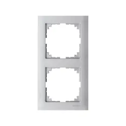 Schneider Electric MTN4020-3660, Merten System M-Pure, Alüminyum, İkili Çerçeve