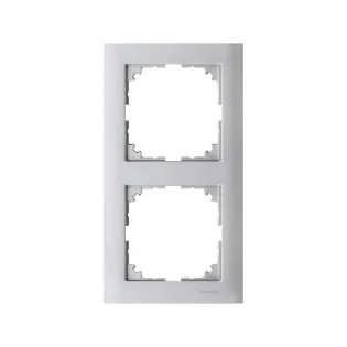 Schneider Electric MTN4020-3660, Merten System M-Pure, Alüminyum, İkili Çerçeve