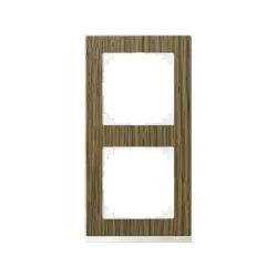 Schneider Electric MTN4020-3674, Merten System M-Pure Decor, Meşe, İkili Çerçeve