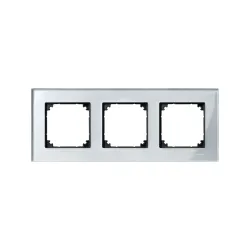 Schneider Electric MTN4030-3260, Merten System M-Elegance Glass, Gümüşi Elmas, Üçlü Çerçeve