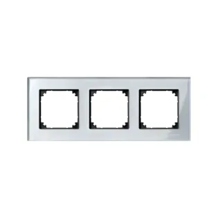 Schneider Electric MTN4030-3260, Merten System M-Elegance Glass, Gümüşi Elmas, Üçlü Çerçeve