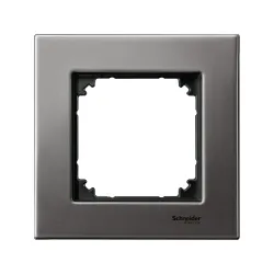 Schneider Electric MTN403114, Merten System M-Elegance Metal, Rodyum Grisi, Tekli Çerçeve