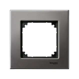 Schneider Electric MTN403114, Merten System M-Elegance Metal, Rodyum Grisi, Tekli Çerçeve