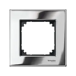 Schneider Electric MTN403139, Merten System M-Elegance Metal, Krom, Tekli Çerçeve