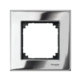 Schneider Electric MTN403139, Merten System M-Elegance Metal, Krom, Tekli Çerçeve