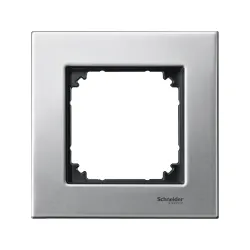 Schneider Electric MTN403160, Merten System M-Elegance Metal, Platinyum Gümüşü, Tekli Çerçeve