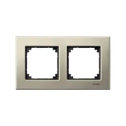 Schneider Electric MTN403205, Merten System M-Elegance Metal, Titanyum, İkili Çerçeve