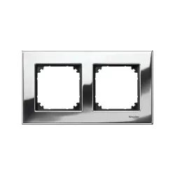 Schneider Electric MTN403239, Merten System M-Elegance Metal, Krom, İkili Çerçeve
