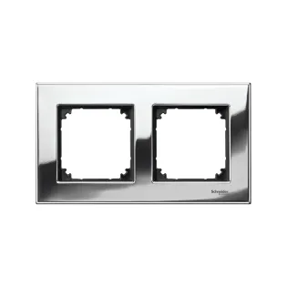 Schneider Electric MTN403239, Merten System M-Elegance Metal, Krom, İkili Çerçeve