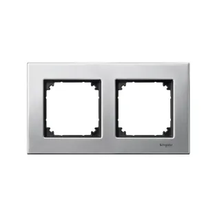 Schneider Electric MTN403260, Merten System M-Elegance Metal, Platinyum Gümüşü, İkili Çerçeve