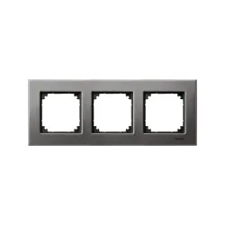 Schneider Electric MTN403314, Merten System M-Elegance Metal, Rodyum Grisi, Üçlü Çerçeve