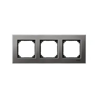 Schneider Electric MTN403314, Merten System M-Elegance Metal, Rodyum Grisi, Üçlü Çerçeve