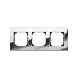 Schneider Electric MTN403339, Merten System M-Elegance Metal, Krom, Üçlü Çerçeve