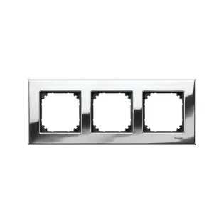 Schneider Electric MTN403339, Merten System M-Elegance Metal, Krom, Üçlü Çerçeve