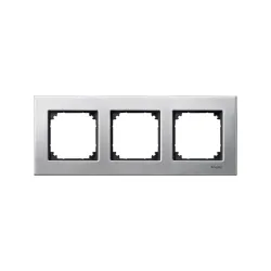 Schneider Electric MTN403360, Merten System M-Elegance Metal, Platinyum Gümüşü, Üçlü Çerçeve