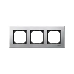 Schneider Electric MTN403360, Merten System M-Elegance Metal, Platinyum Gümüşü, Üçlü Çerçeve